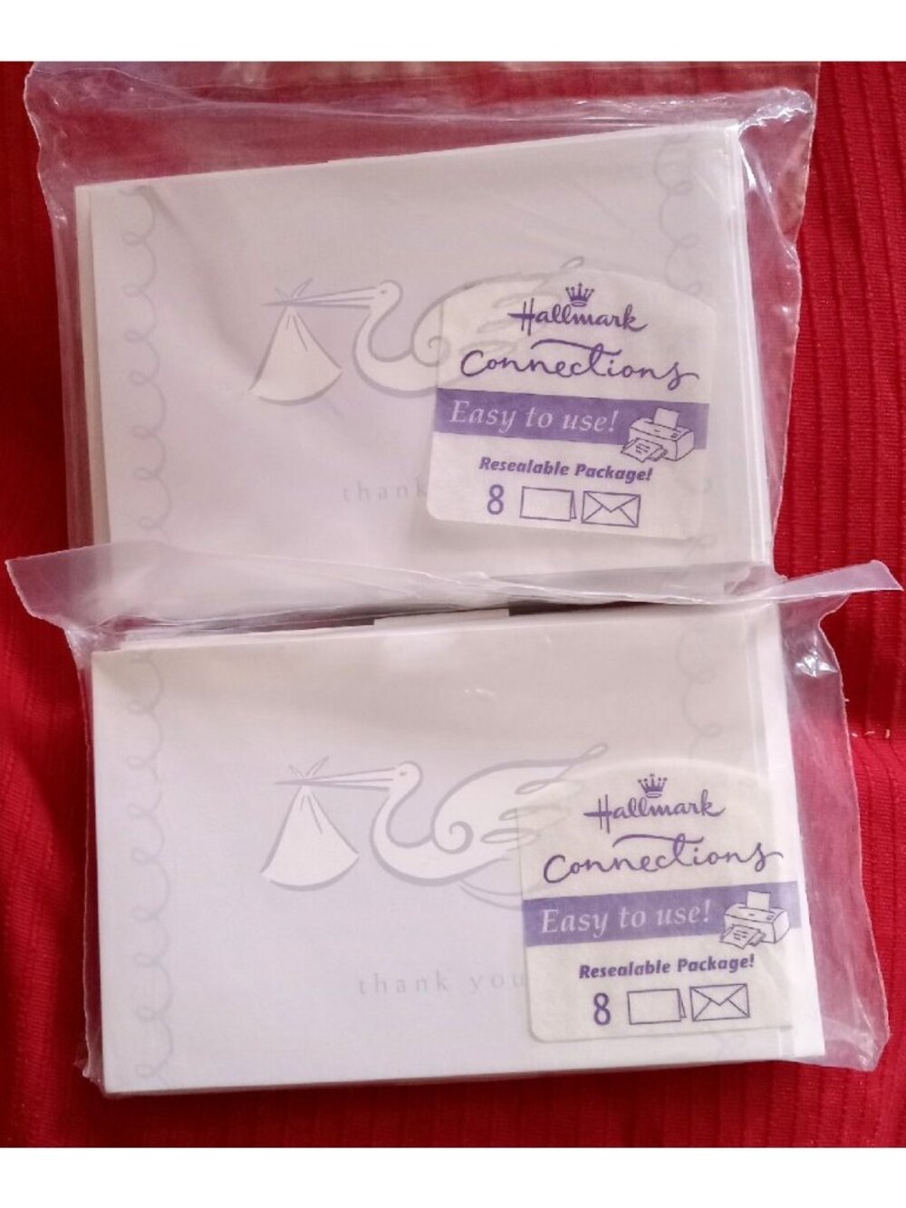 Lot 2 Hallmark Birth Announcements baby boy 8 cards envelopes vintage NOS